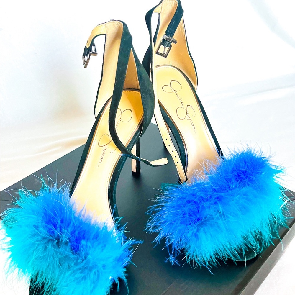 Women's Jessica Simpson Jesaphine Ankle Strap Feather Sandal